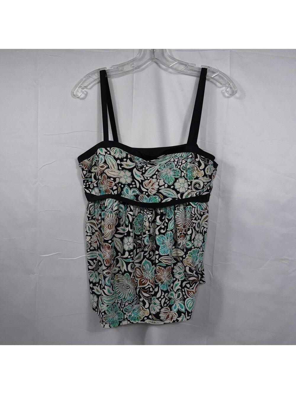 A Shore Fit! Women’s Floral Tankini Swim Top Size 16